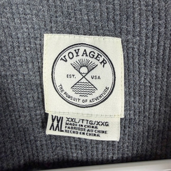 Voyager Men's XXL Gray Blue Plaid Thermal Lined Flannel Shirt Jacket Shacket - Picture 8 of 11